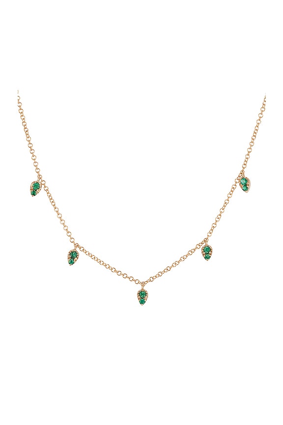 view 2 of 3 КОЛЬЕ-ЧОКЕР С ИЗУМРУДНОЙ КАПЛЕЙ in 14k Yellow Gold