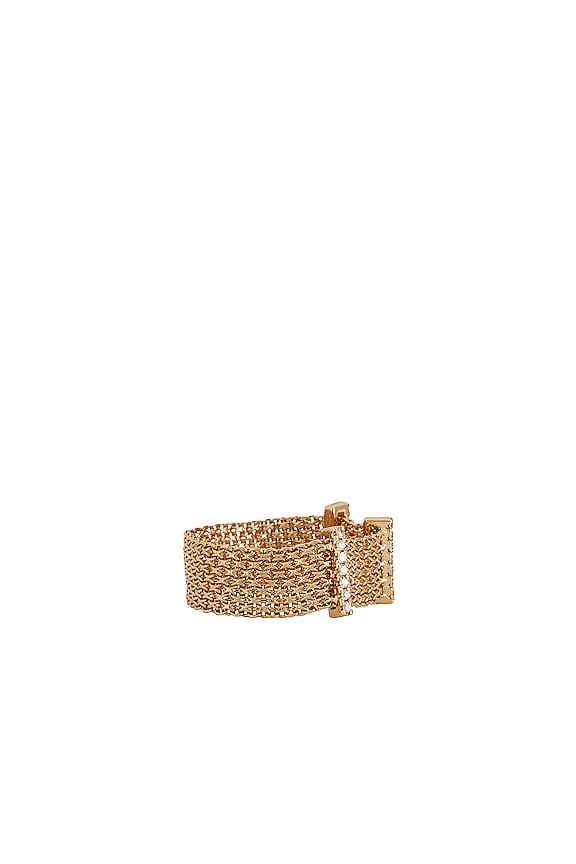 view 2 of 4 Diamond Bar Mesh Ring in 14k Yellow Gold