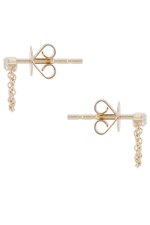 view 2 of 2 GRADUATED DIAMOND BAR CHAIN スタッズイヤリング in Yellow Gold