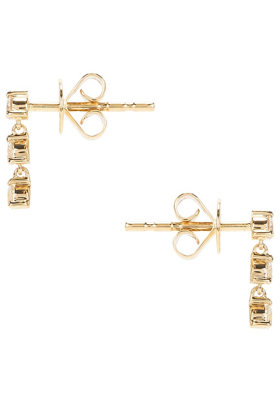 view 2 of 2 TACHUELAS TRIPLE PRONG SET DIAMOND in Gold