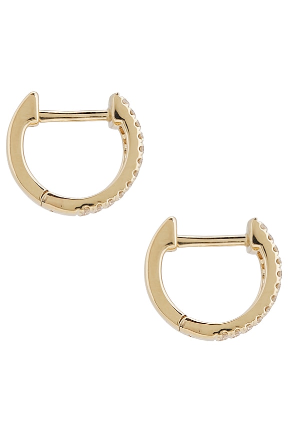 view 2 of 4 Diamond Jumbo Huggie Earrings in Gold