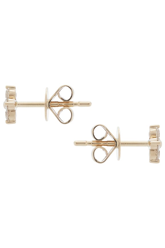 view 2 of 2 Diamond Fleur Stud Earring in Yellow Gold