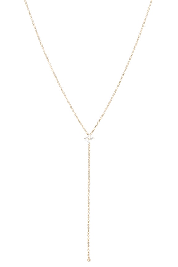 view 2 of 3 Diamond Fleur Lariat in Yellow Gold