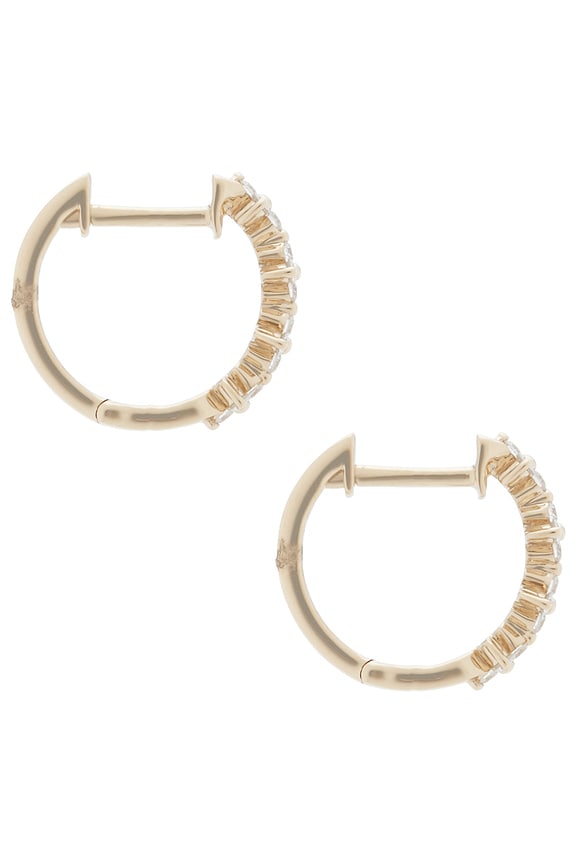 view 2 of 3 PENDIENTES HUGGIE DIAMOND in Yellow Gold