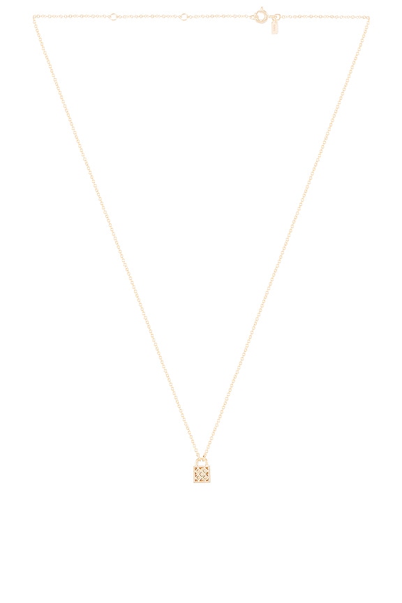 view 2 of 3 14k Gold Lock Necklace in Gold