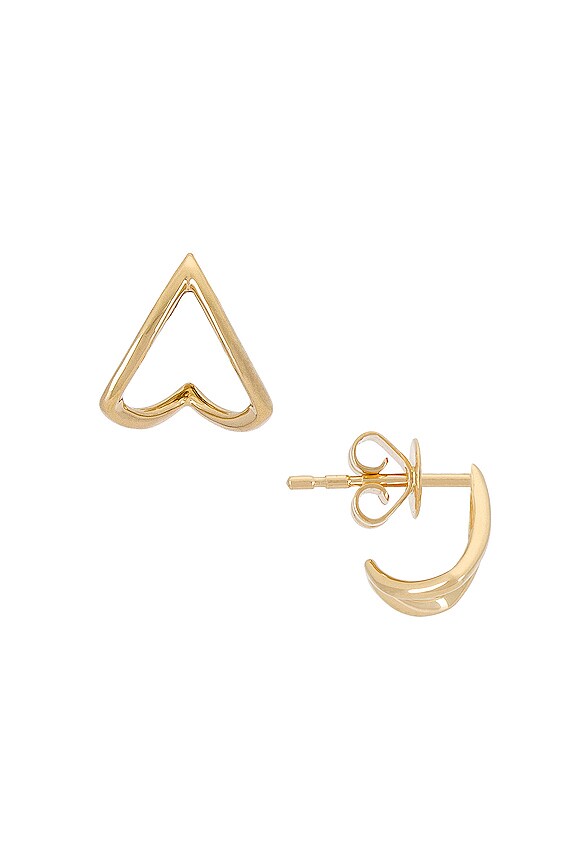 view 2 of 3 Chevron Huggie Earrings in Gold