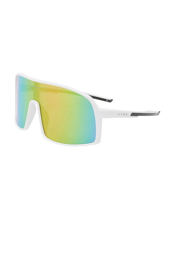 view 2 of 3 Blazars Sunglasses in White & Rainbow Mirror