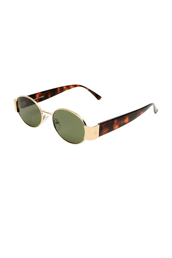 view 2 of 2 LUNETTES DE SOLEIL MARS II in Gold, Dark Tort, & Green Mono