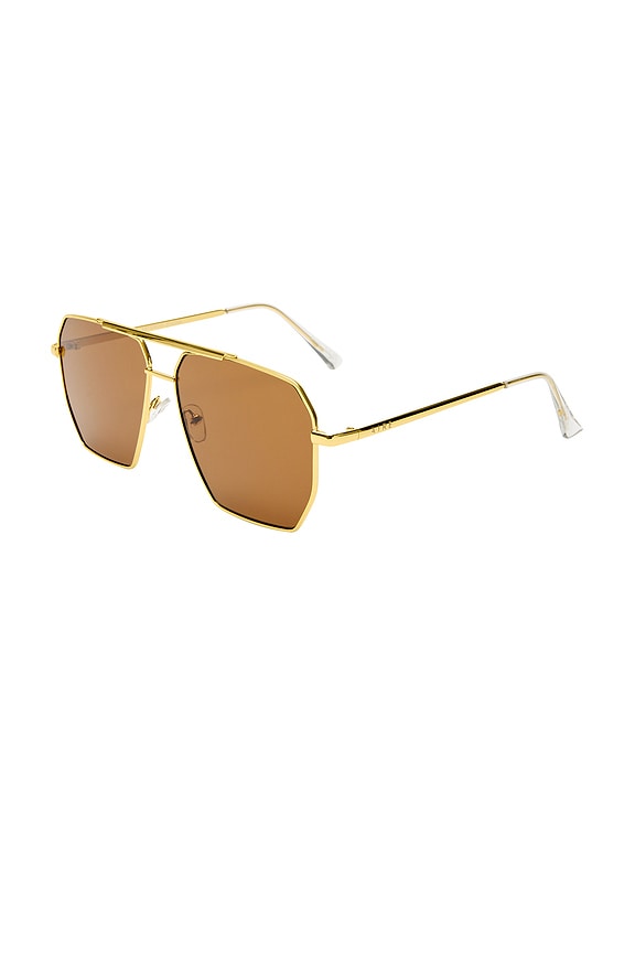 view 2 of 2 Asteroid Sunglasses in Bright Gold & Brown Mono
