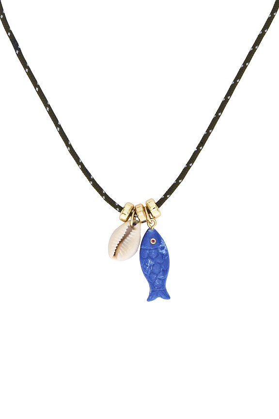 view 2 of 2 Ollie Necklace in Olive & Blue