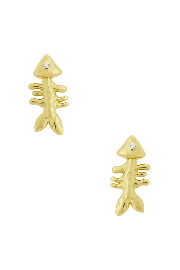 view 1 of 2 Sardine And Fishbone Earrings in Gold