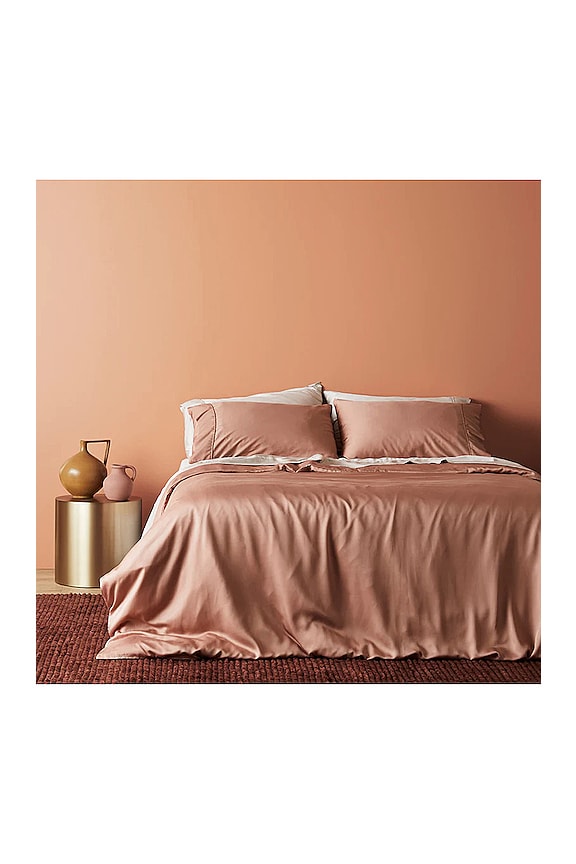 view 2 of 2 Full/Queen Sateen Solid Duvet Cover in Almond