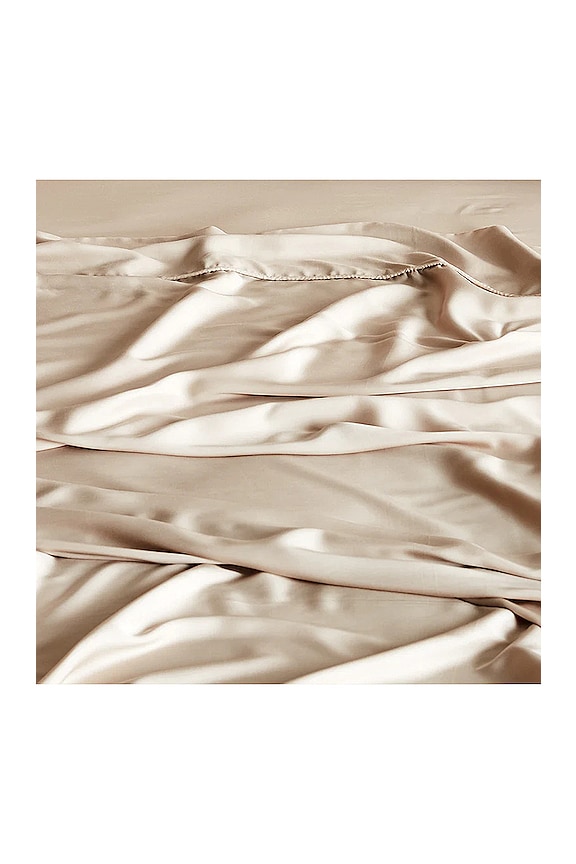 view 2 of 4 Twin Sateen Solid Duvet Cover in Sand