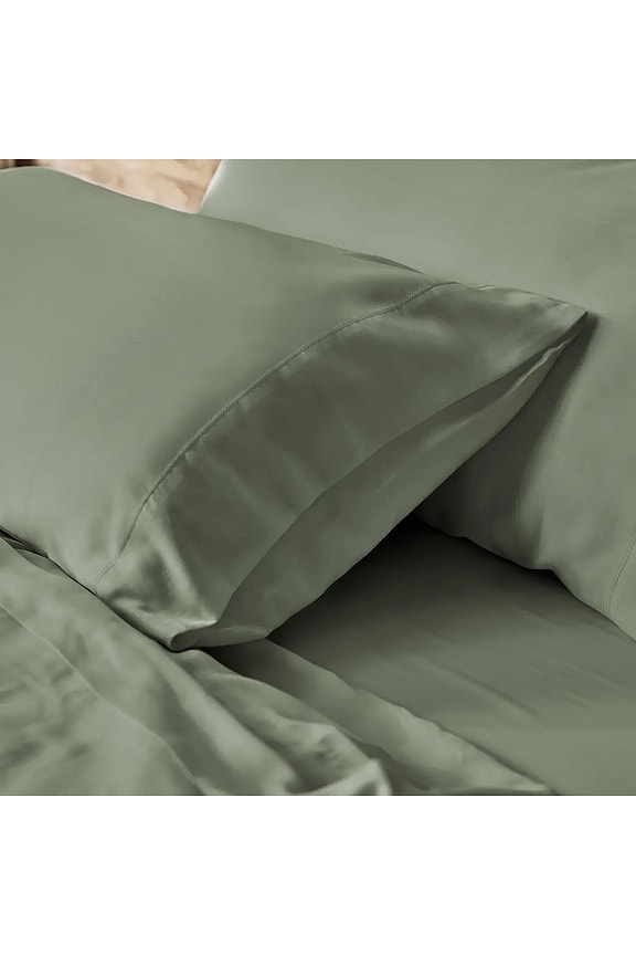 view 2 of 2 Standard Cleanbamboo Sateen+ Pillowcase Set in Fern