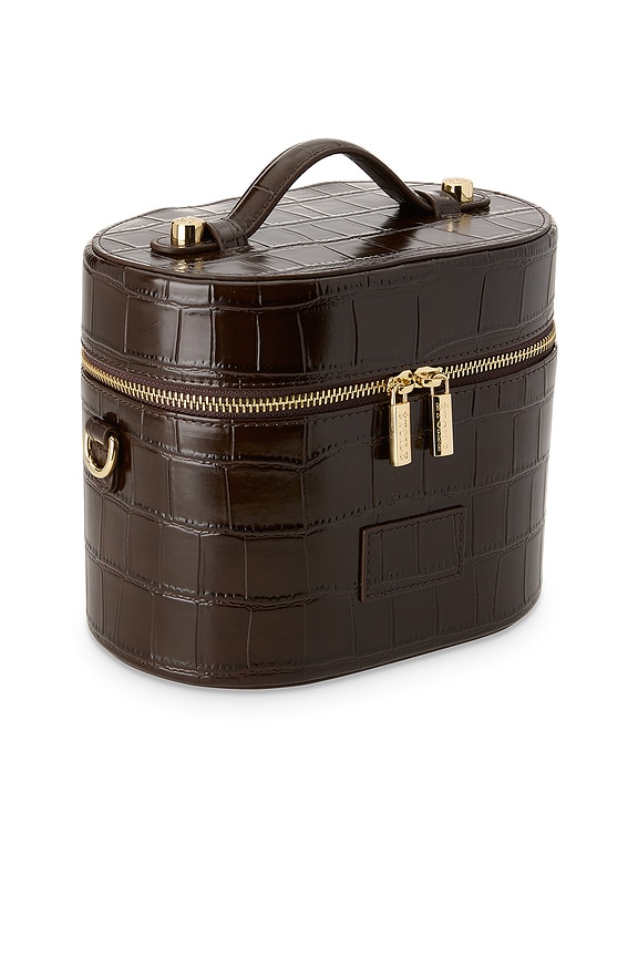 view 2 of 5 POCHETTE À MAQUILLAGE OVAL TOILETRY CASE in Espresso Croc