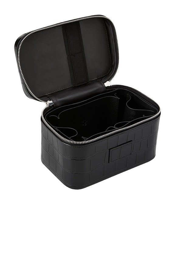 ETOILE COLLECTIVE Mini Vanity Case in Noir Croc | REVOLVE