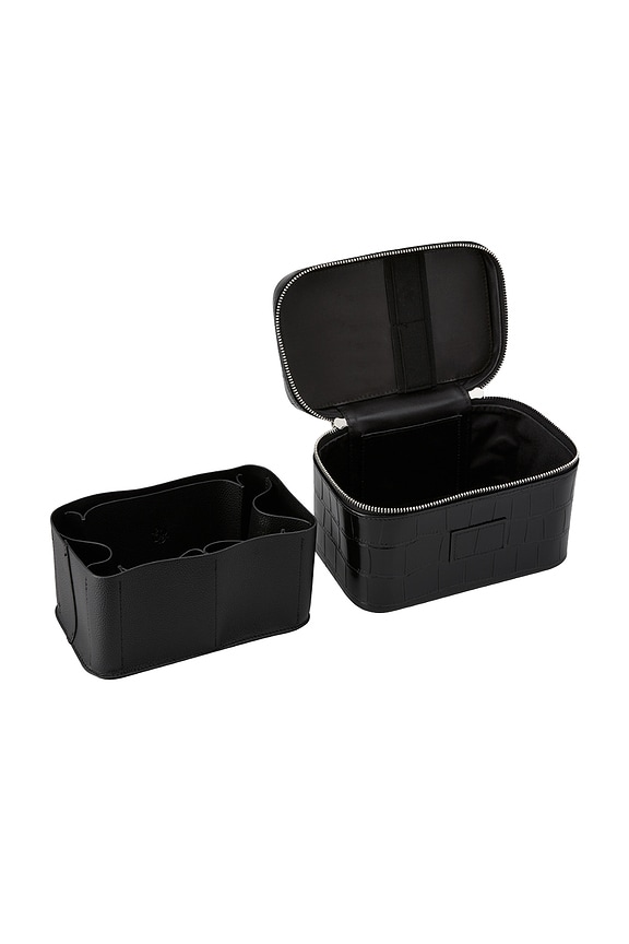 ETOILE COLLECTIVE Mini Vanity Case in Noir Croc | REVOLVE