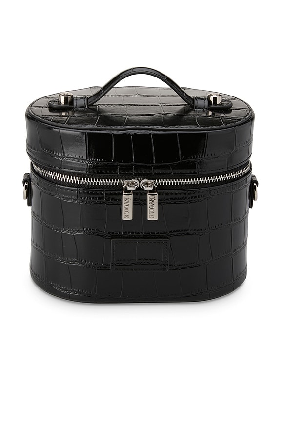 view 1 of 7 Oval Toiletry Case in Noir Croc