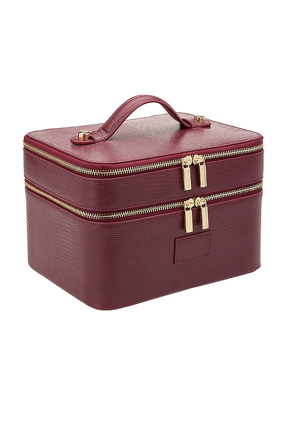 view 2 of 5 DUO VANITY DUO VANITY CASE in Burgundy Lizard Print