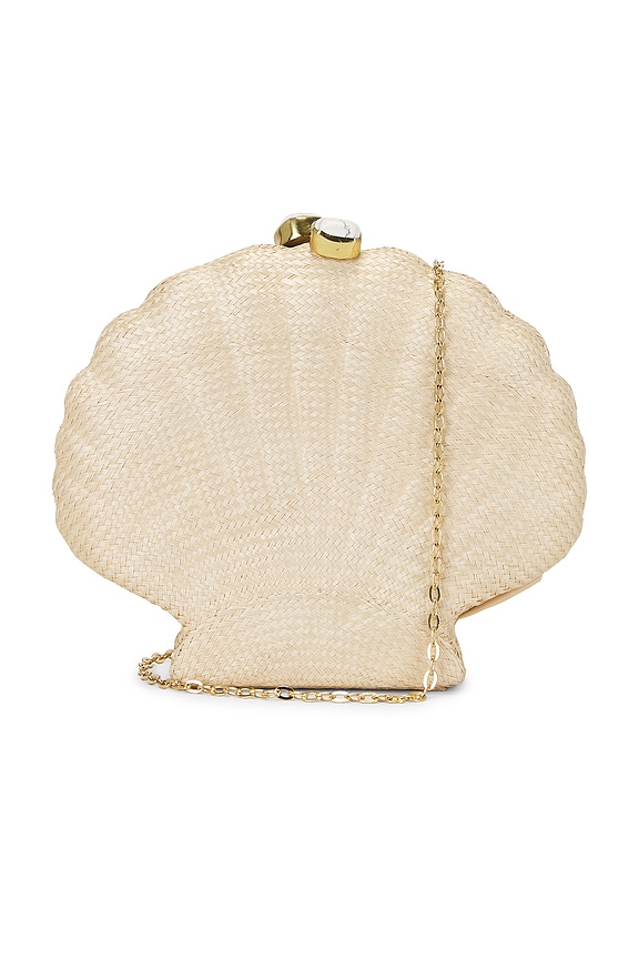 view 1 of 5 Woven Shell Clutch in Natural
