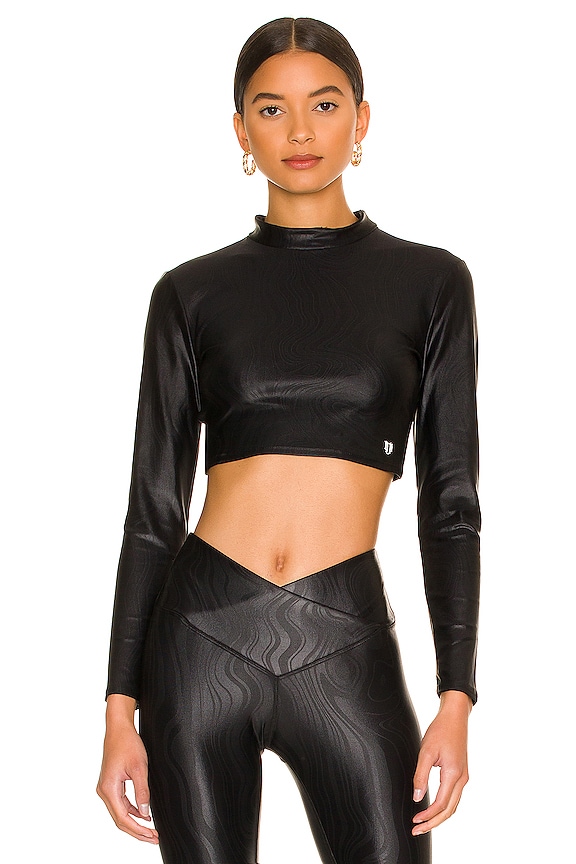 view 1 of 4 All That Swirls Mock Neck Long Sleeve in Animal Swirl