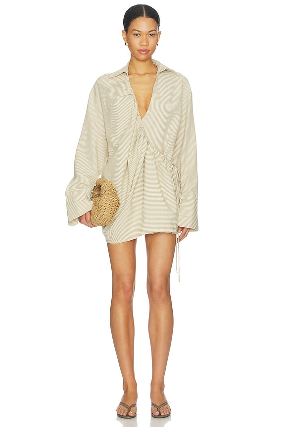 view 1 of 3 VESTIDO CAMISERO SIDNEY in Caramel Stripe