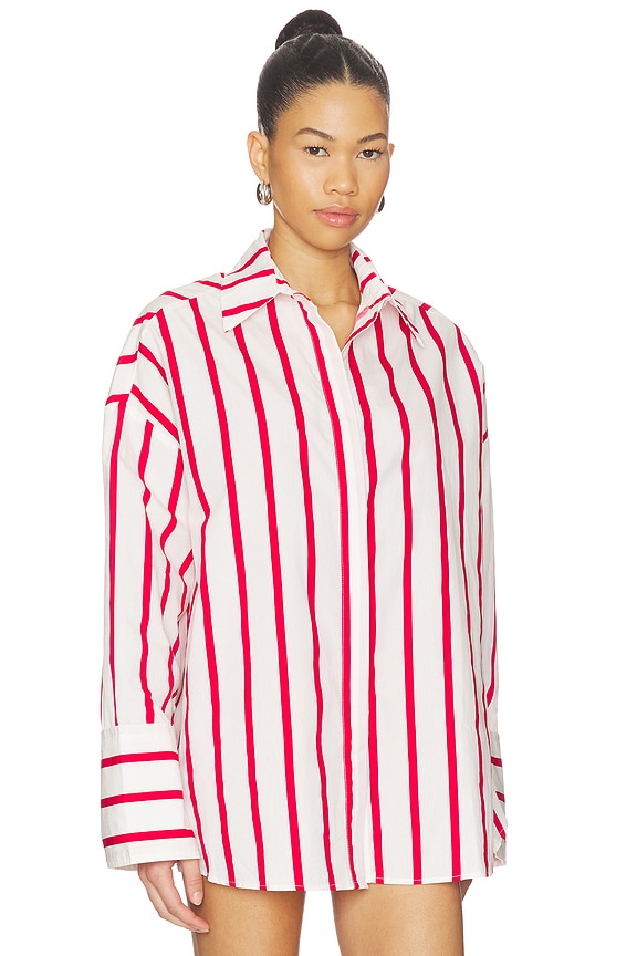 view 2 of 4 CAMISA REVERIE in Red & White Stripe
