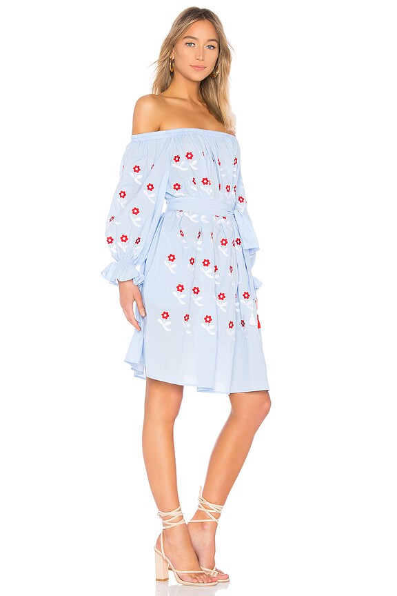 view 2 of 3 ROBE COURTE FLOWER POWER in Light Blue