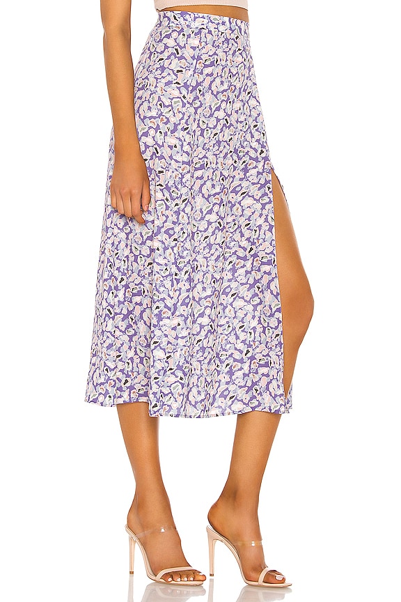 view 2 of 4 Skatie High Slit Skirt in Purple Leopard