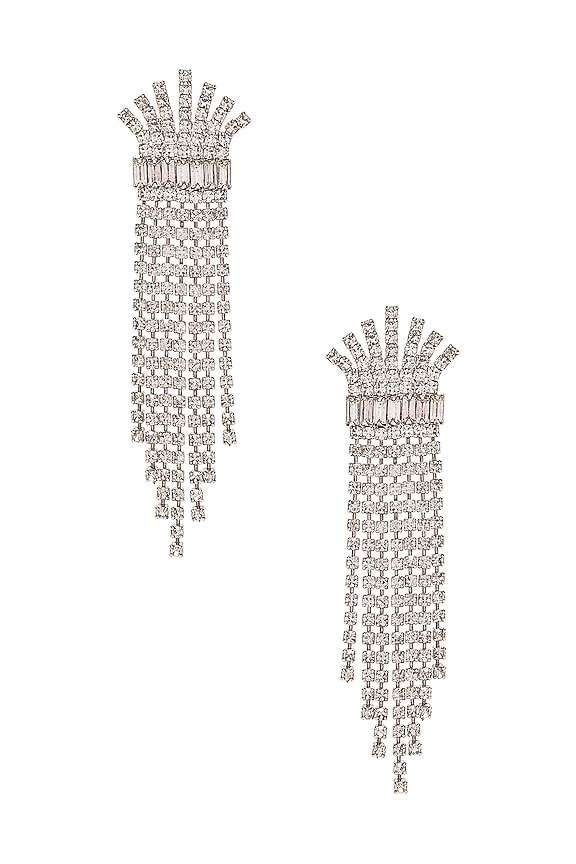 view 1 of 3 Crystal Fringe Earring in Silver