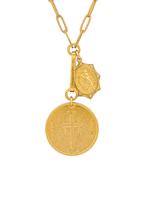 view 2 of 3 St. Christopher Necklace in Golden Glow