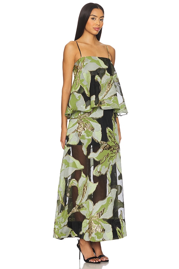 view 2 of 4 Elysia Gown in Green & Black