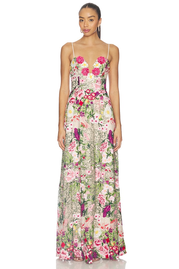 view 2 of 5 Flora Gown in Nude Multi Floral