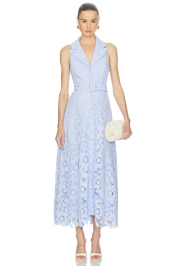 view 1 of 4 Lacy Collared Maxi Dress in Powderblue