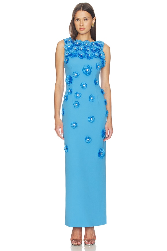 view 1 of 5 Dali Floral Gown in Blue