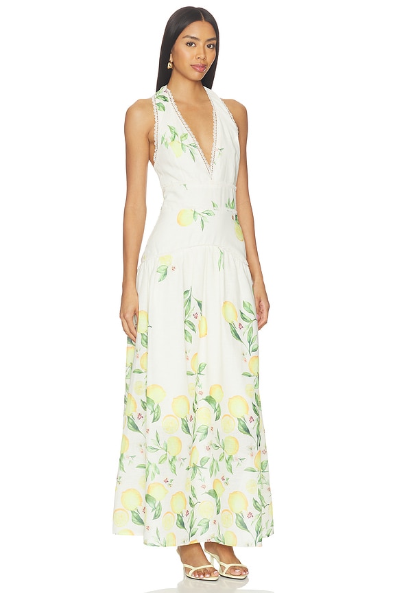view 2 of 3 Hana Halter Gown in Yellow Multi