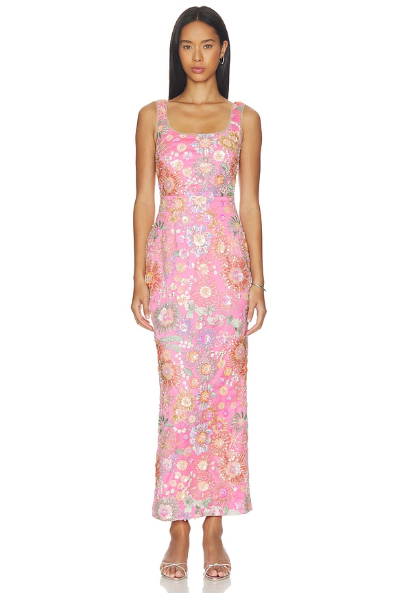 view 1 of 4 ROBE MI-LONGUE NATHALIE in Pink Floral