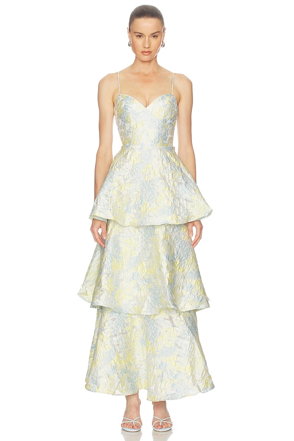 view 1 of 4 ROBE DE SOIRÉE PENELOPE in Yellow & Blue