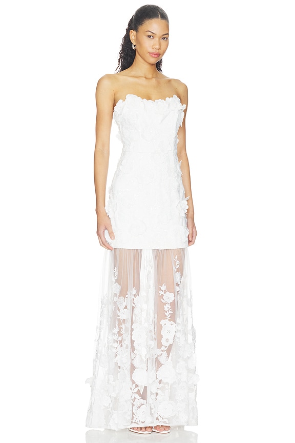 view 2 of 4 Lorina Strapless Gown in White