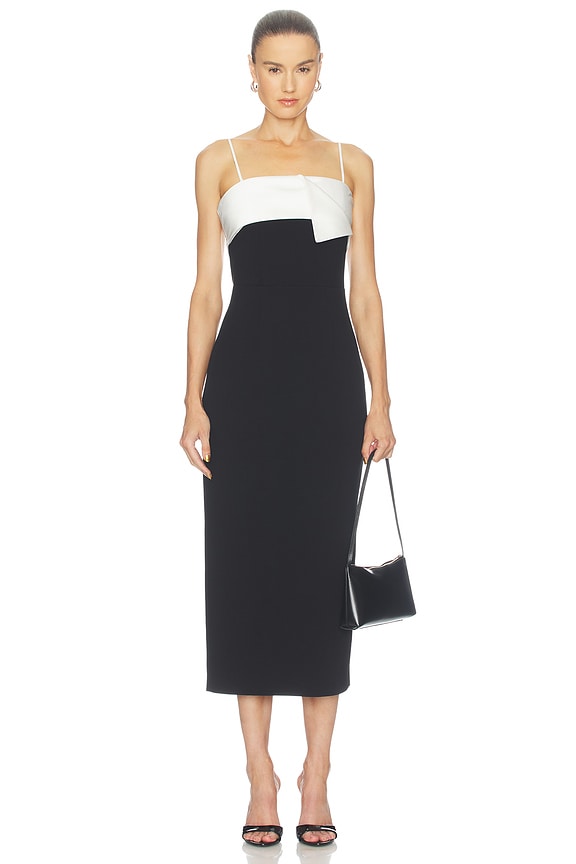 Elysia Satin Contrast Midi Dress