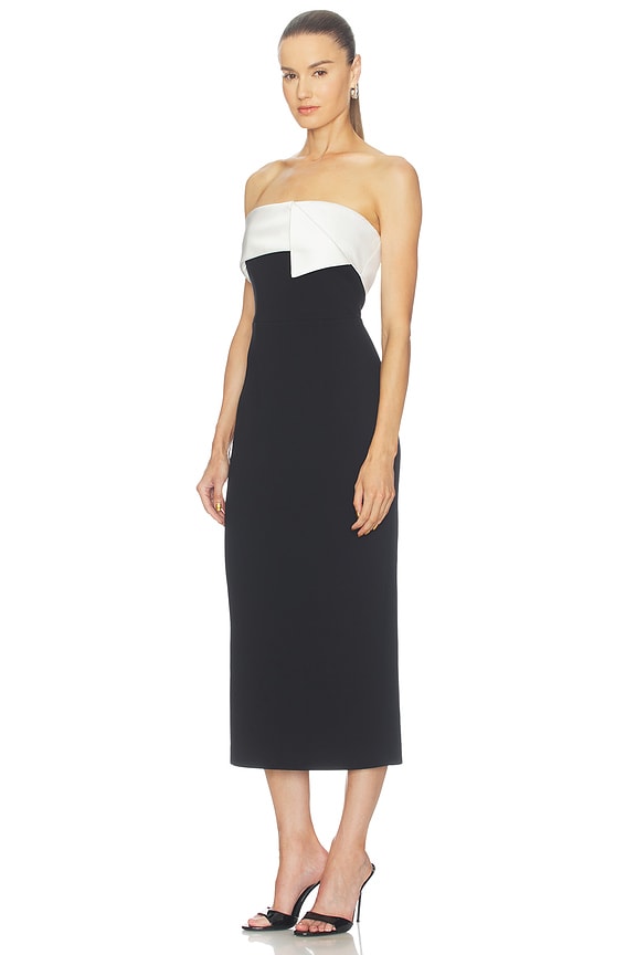 Elysia Satin Contrast Midi Dress