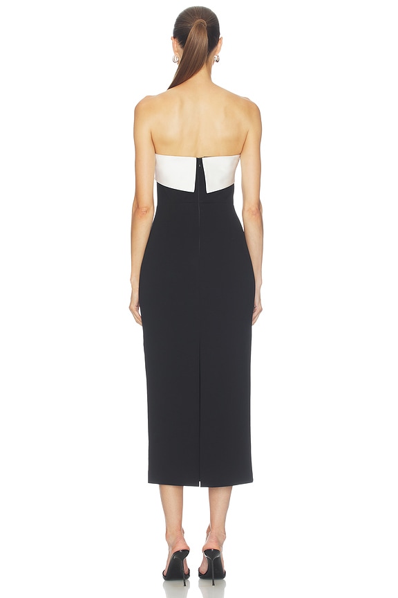 Elysia Satin Contrast Midi Dress