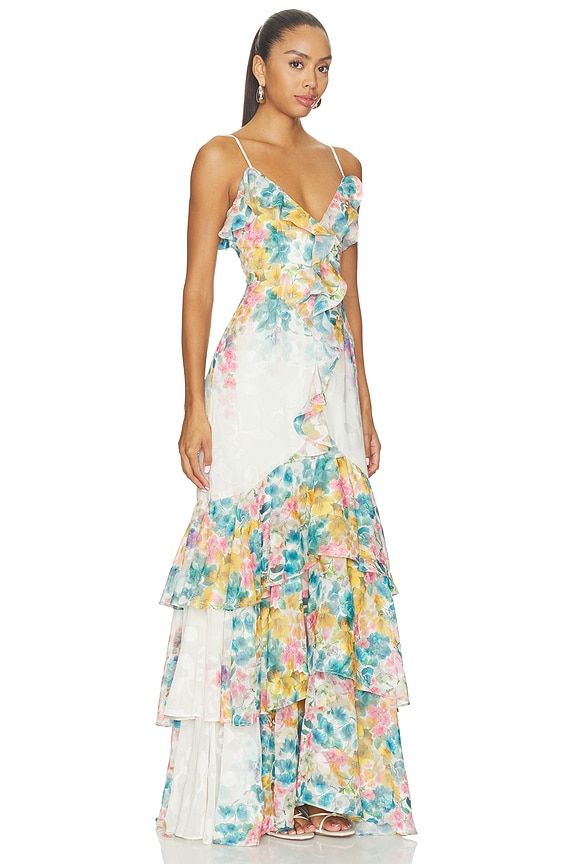 view 2 of 3 Clementina With Ruffle Detailing Maxi Dress in Multi