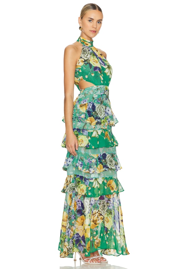 view 2 of 3 Gardenia Gown in Green Multi