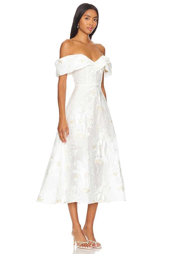 view 2 of 4 Octavia Midi Dress in Ivory & Gold