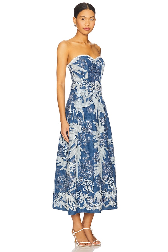 view 2 of 4 Anneliese Midi Dress in Blue & Ivory