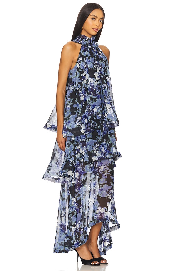 view 2 of 3 Briony Gown in Printed Blue Georgette