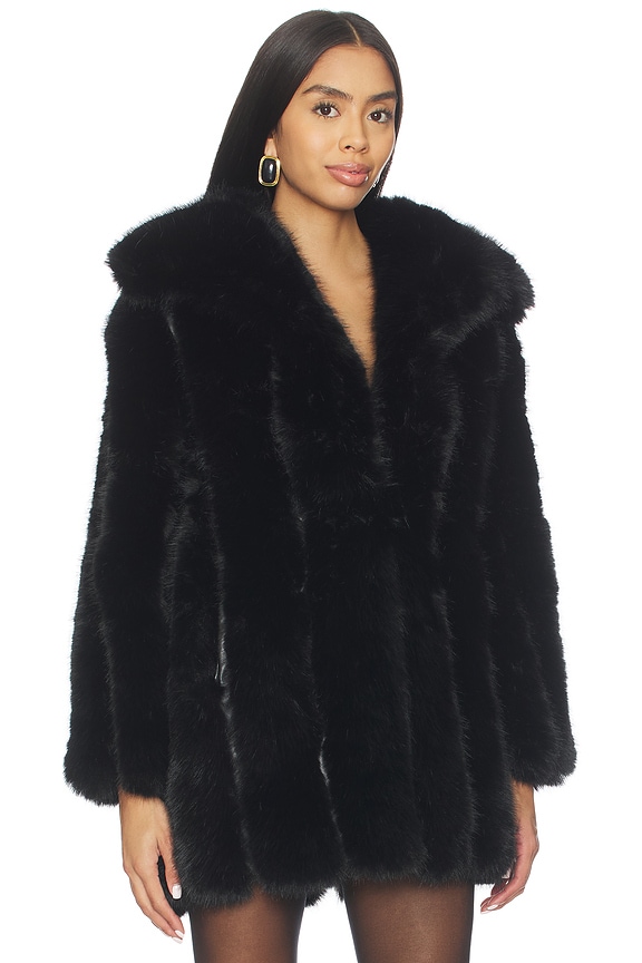 view 2 of 4 Lux Faux Fur Jacket in Black