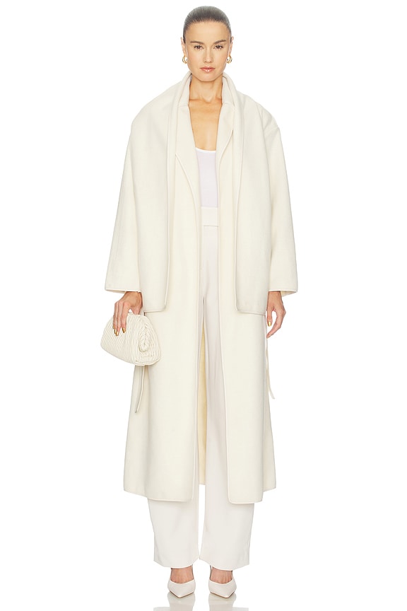 view 2 of 5 Veldra Scarf Coat in Ivory
