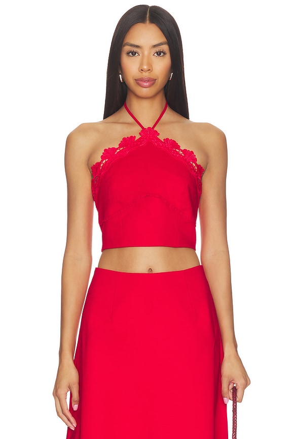 view 1 of 4 TOP HALTER GIOVANNA in Red
